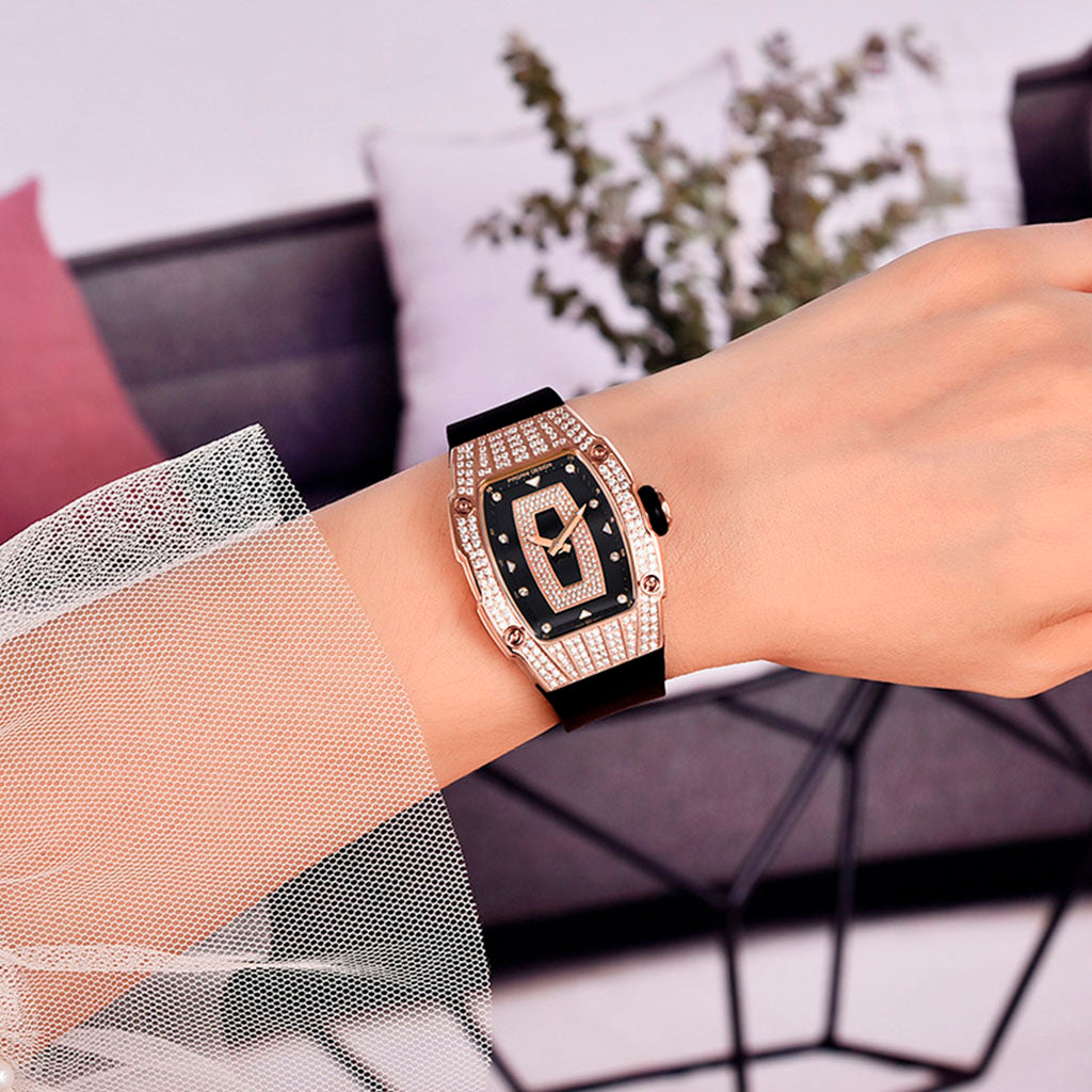 Relógio Feminino Pagani Design Marigold Preto Dourado
