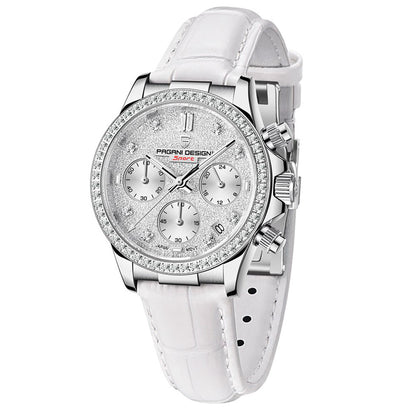 Montre femme Pagani Design Daisy Blanche 
