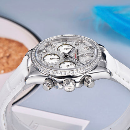 Montre femme Pagani Design Daisy Blanche 