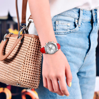 Montre femme Pagani Design Daisy Rouge 