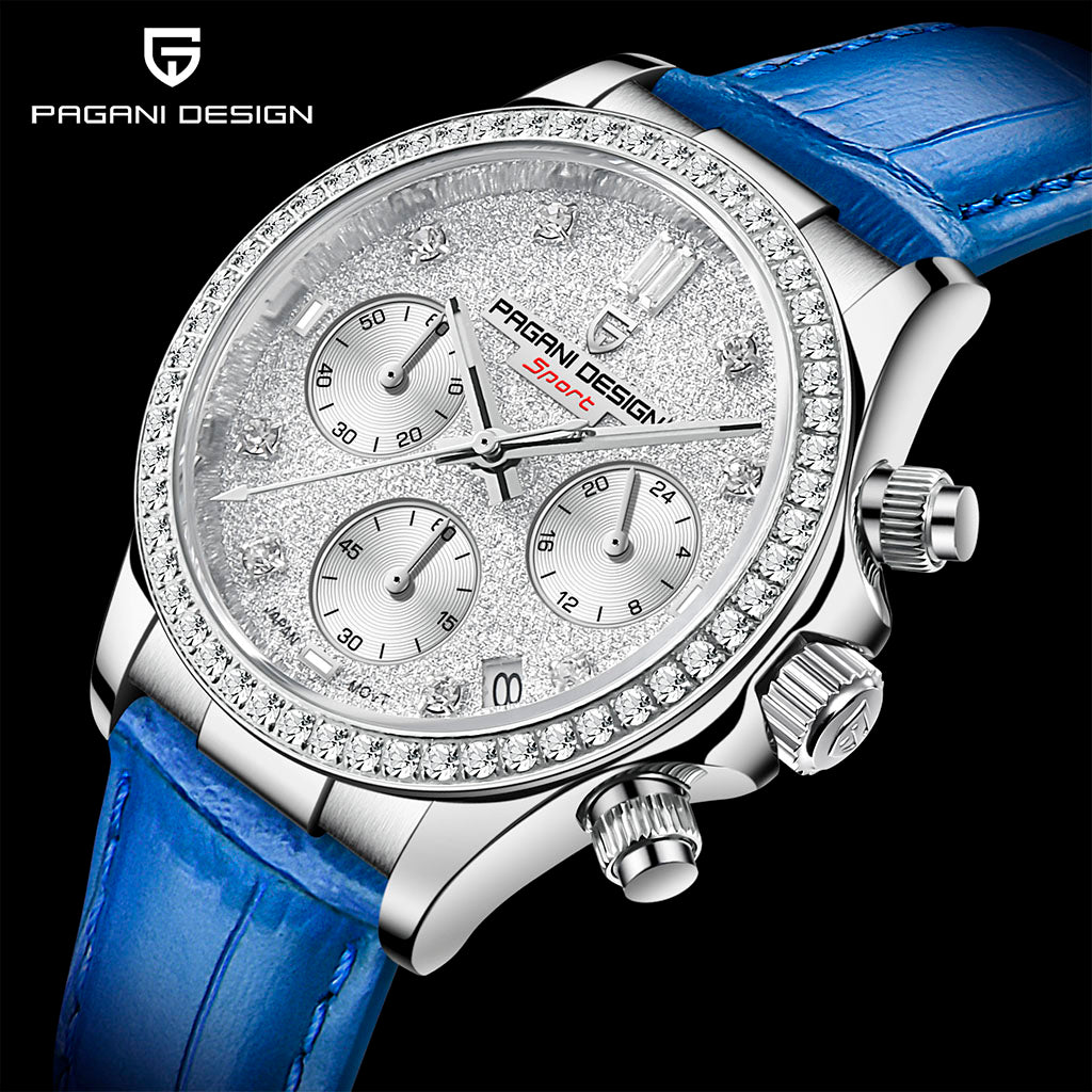 Relógio Feminino Pagani Design Daisy Blue 