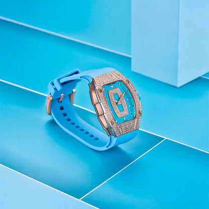 Montre femme Pagani Design Marigold bleu et or 