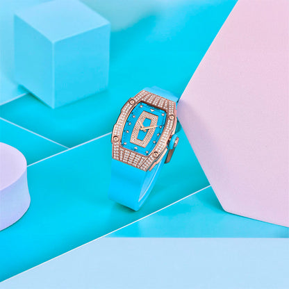 Montre femme Pagani Design Marigold bleu et or 