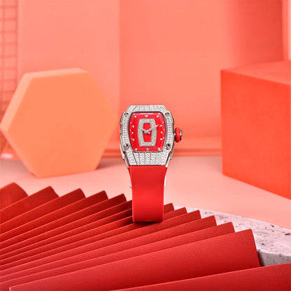 Montre femme Pagani Design Marigold Rouge Argent 