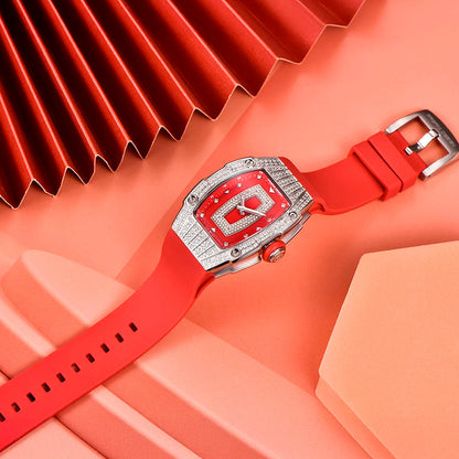 Montre femme Pagani Design Marigold Rouge Argent 