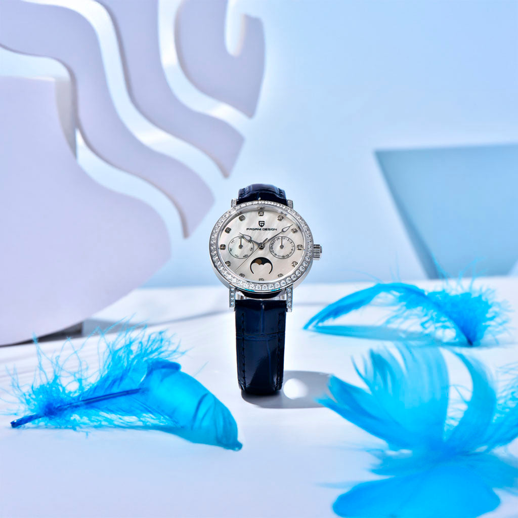 Relógio Feminino Pagani Design Orquídea Azul 