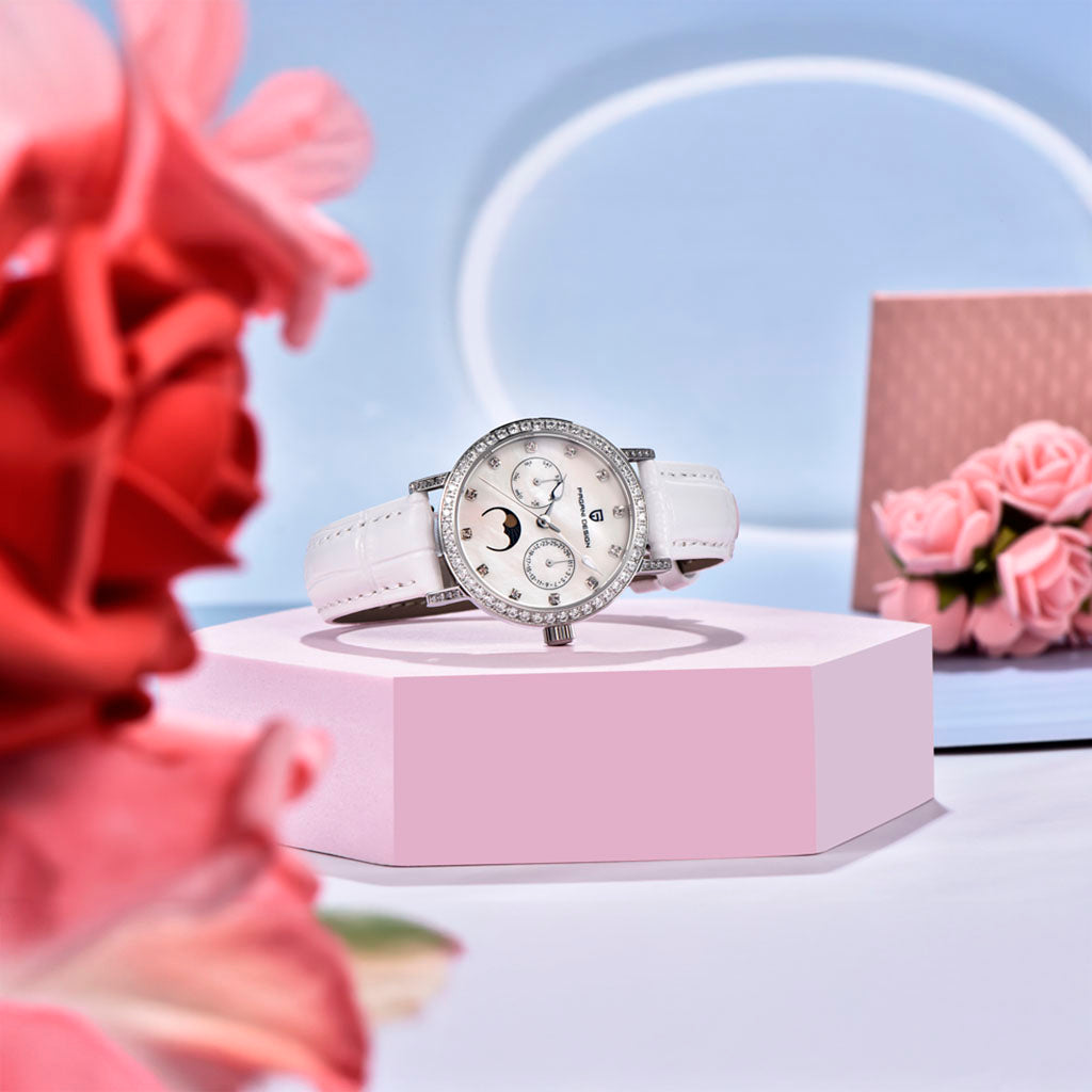 Relógio Feminino Pagani Design Orquídea Branco 