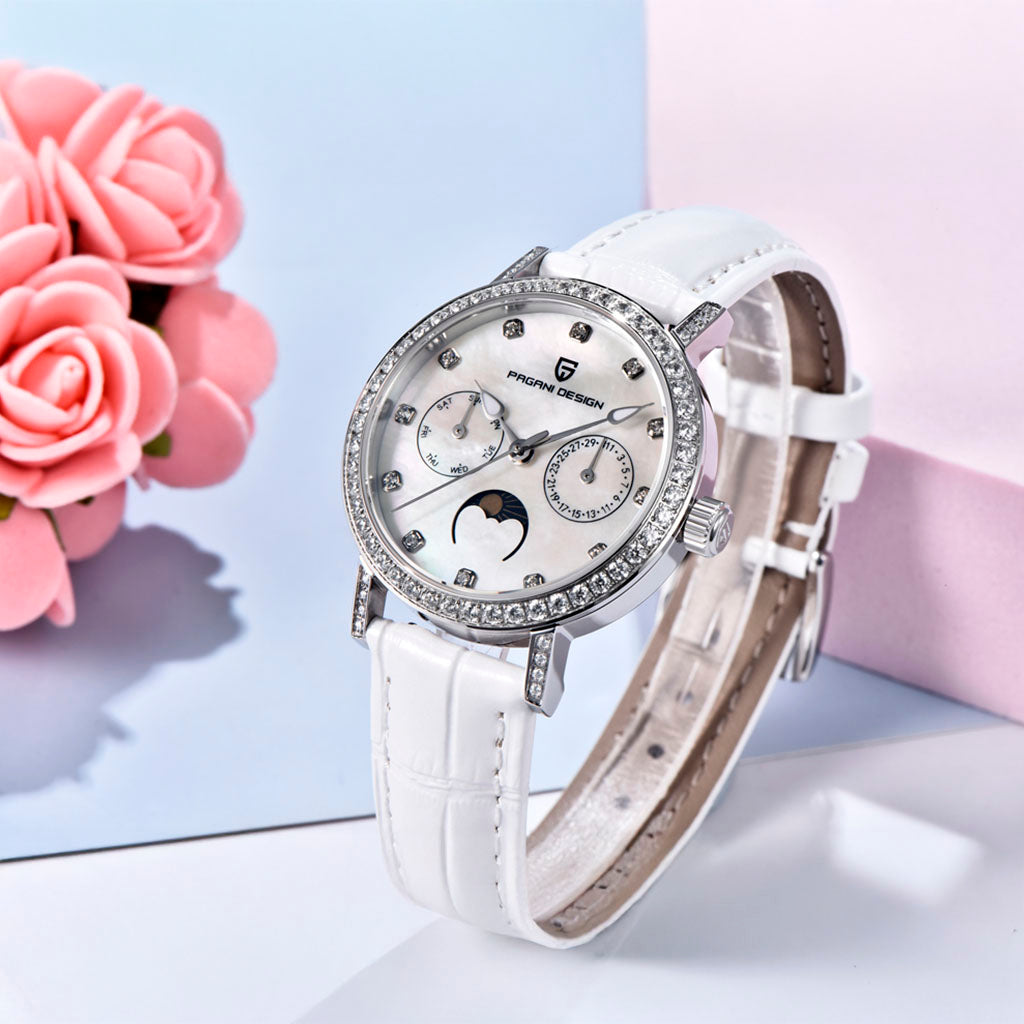 Relógio Feminino Pagani Design Orquídea Branco 