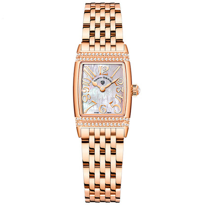 Montre femme Pagani Design Tournesol Or Blanc 