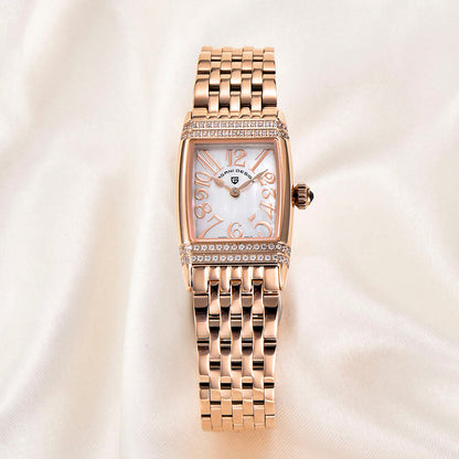 Montre femme Pagani Design Tournesol Or Blanc 