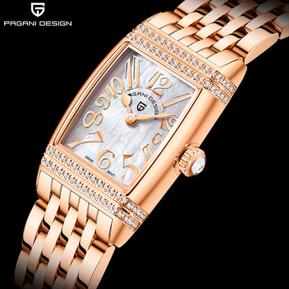 Montre femme Pagani Design Tournesol Or Blanc 