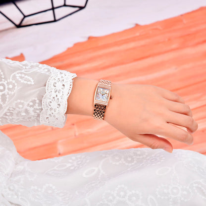 Montre femme Pagani Design Tournesol Or Blanc 