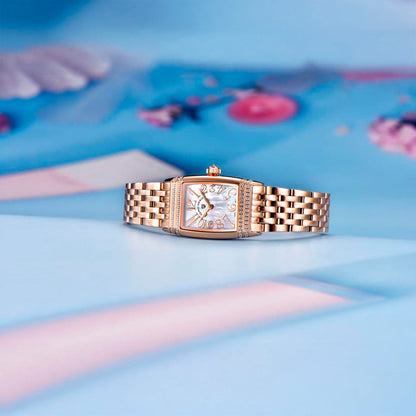 Montre femme Pagani Design Tournesol Or Blanc 