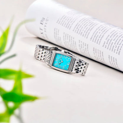 Montre femme Pagani Design Tournesol Argent Bleu 