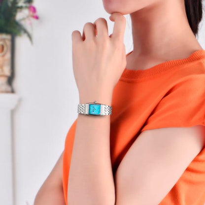 Montre femme Pagani Design Tournesol Argent Bleu 