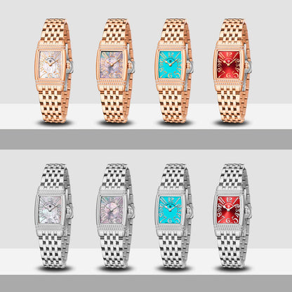 Montre femme Pagani Design Tournesol Or Blanc 