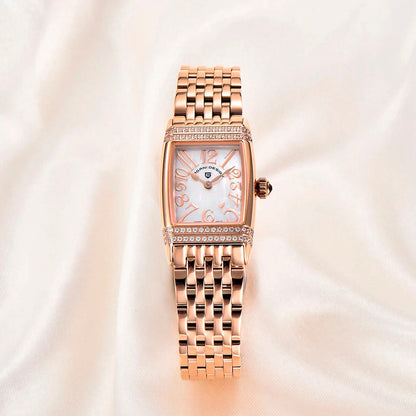 Montre femme Pagani Design Tournesol Or Blanc 